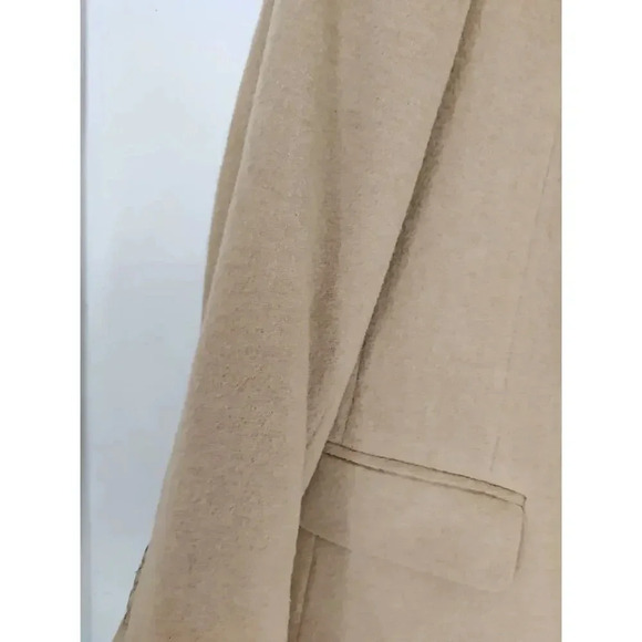 Evan Picone 100% Camel Hair Lined Coat Tan Single Breasted Overcoat Size 42L - Picture 10 of 10